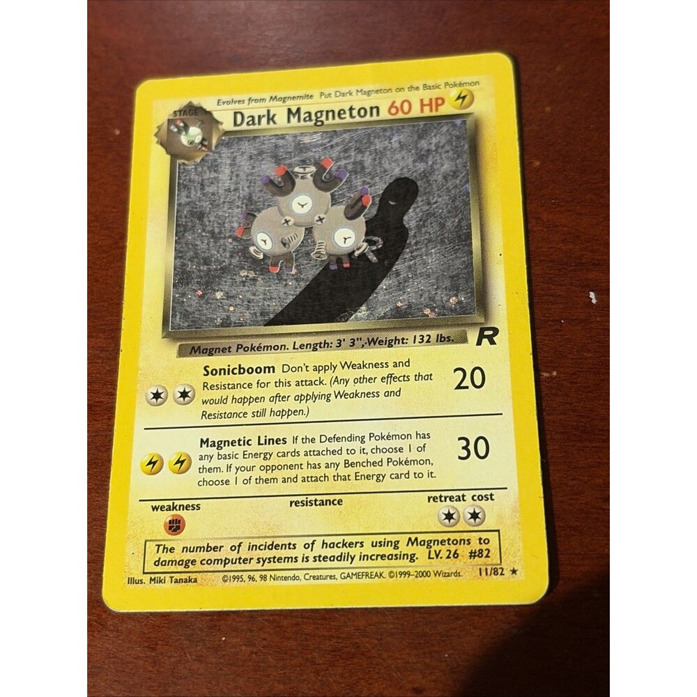 Pokémon Card Dark Magneton Team Rocket 28/82 Rare Wizards 1999-2000 Vintage NM
